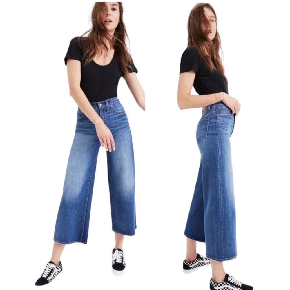 Madewell Jeans Wide Leg Crop in Bainbridge Wash 26
Blue Denim